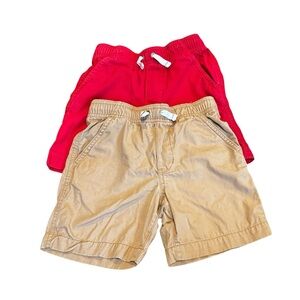 Hanna Andersson Boys Red and Tan Shorts Bundle Sz 110